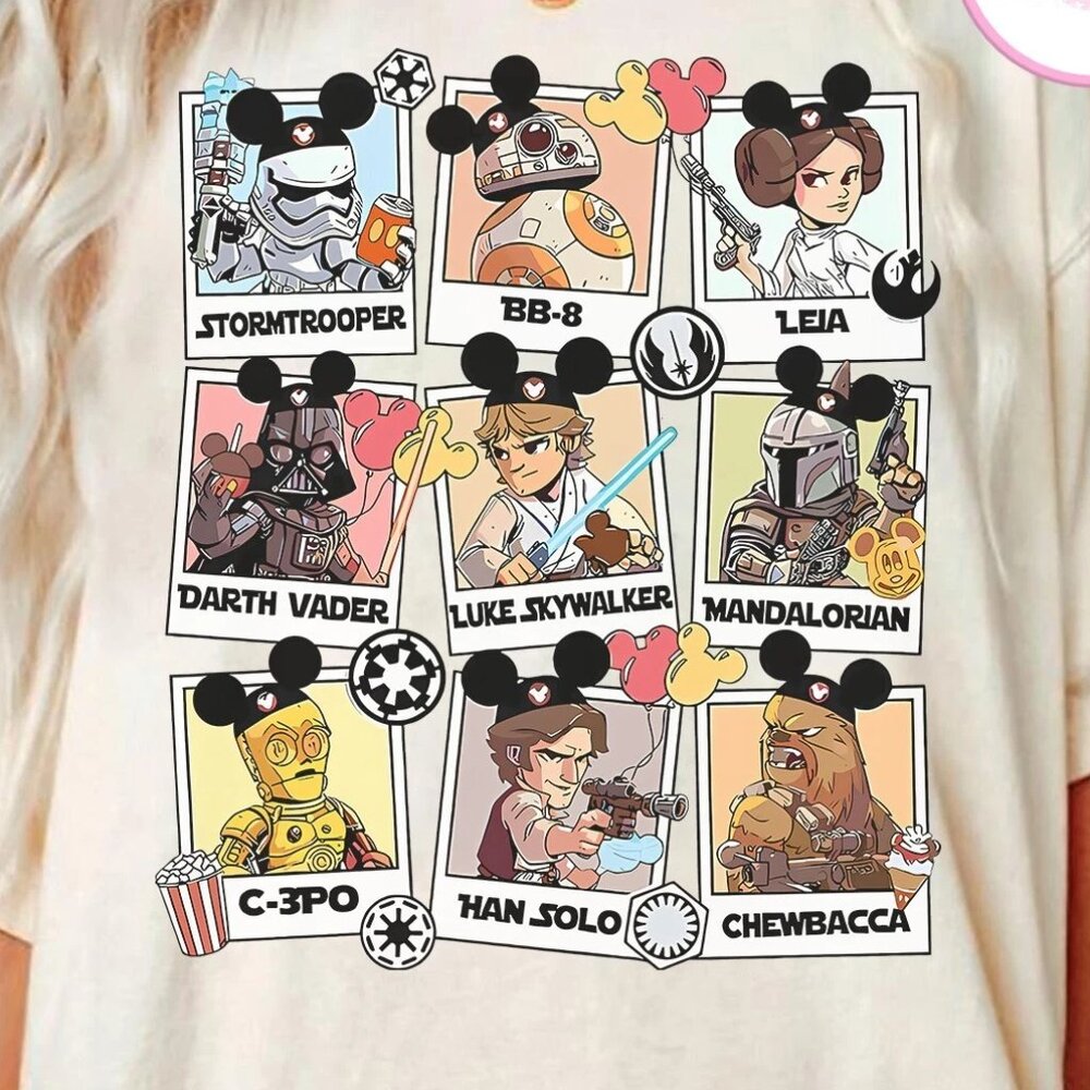 Star Wars Characters Mickey Ears Darth Vader Boba Fett Unisex T Shirt 251